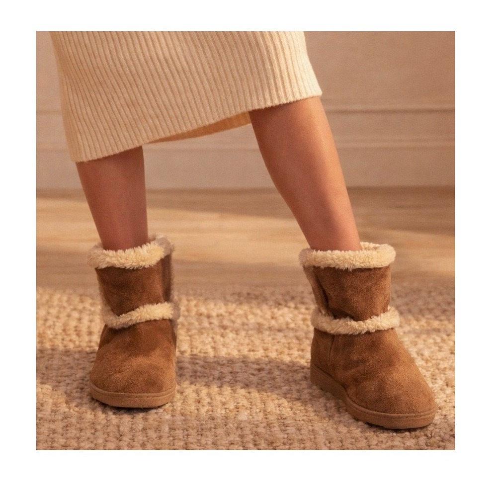 Bearpaw Brown/Tan Microsuede Ankle Bootie
